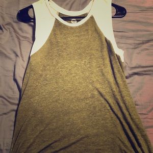 Green and white tank